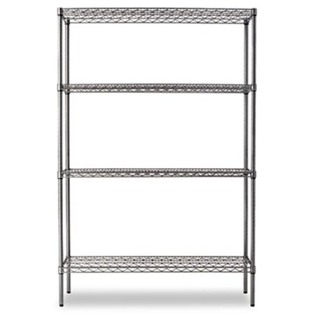 Alera Technologies Alera  Industrial Wire Shelving Starter Kit  Four Shelves  48w x 18d x 72h  Black SW504818BA